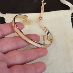 Peach Ribbon & Gold bangle bracelet (by Phyto)